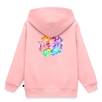 koi - Sweat Premium à capuche enfant bio - rose - Dos - AI Model Kid Female (0cm)