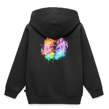 Koi - Kinder Premium Organic Hoodie - Schwarz - Hinten - AI Model Kid Male (0cm)