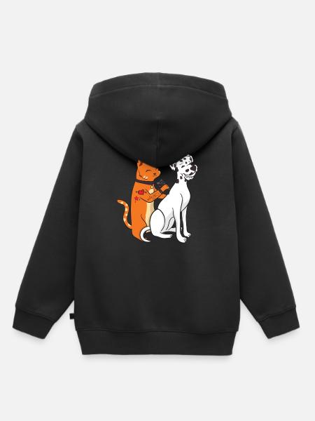 Regalo divertido del perro dálmata del tatuaje del perro - Premium børne hættetrøje økologisk - sort