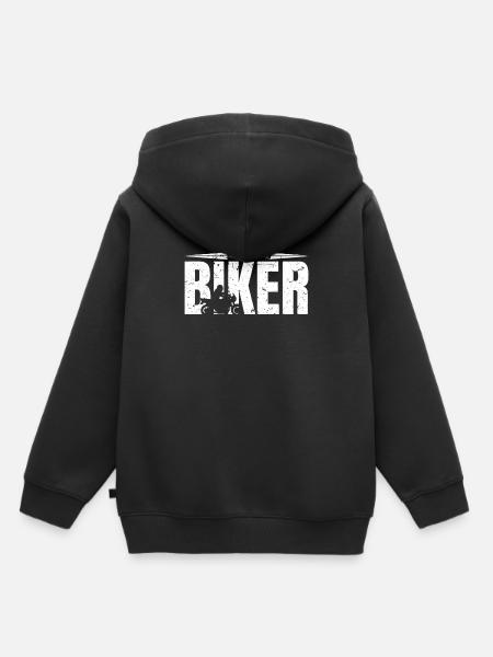 Biker - Kinder Premium Organic Hoodie - Schwarz