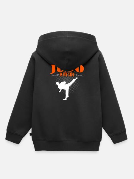 Le judo est ma vie - Sweat Premium à capuche enfant bio - noir