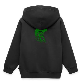 Spartaner Grün - Kinder Premium Organic Hoodie - Schwarz - Hinten - AI Model Kid Male (0cm)