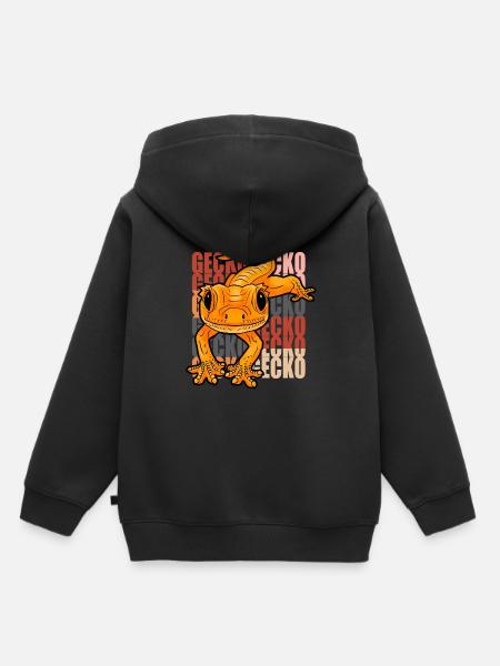 Gecko - Kinder Premium Organic Hoodie - Schwarz