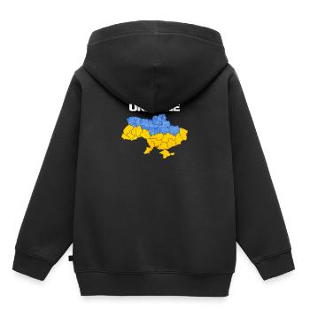 Ukraine - Sweat Premium à capuche enfant bio - noir - Dos - AI Model Kid Male (0cm)