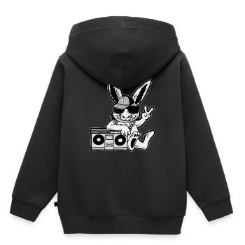 Hip Hop Bunny Ghetto Blaster 90s - Kids Premium Organic Hoodie - black - Back - AI Model Kid Male (0cm)