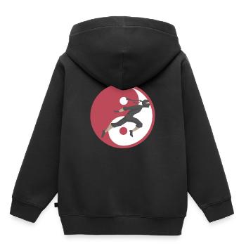 Ninja Yin Yang - Kids Premium Organic Hoodie - black - Back - AI Model Kid Male (0cm)