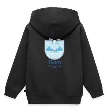 Detox the Cool Way Eisbad Kalt Schneeflocke Winter - Kinder Premium Organic Hoodie - Schwarz - Hinten - AI Model Kid Male (0cm)