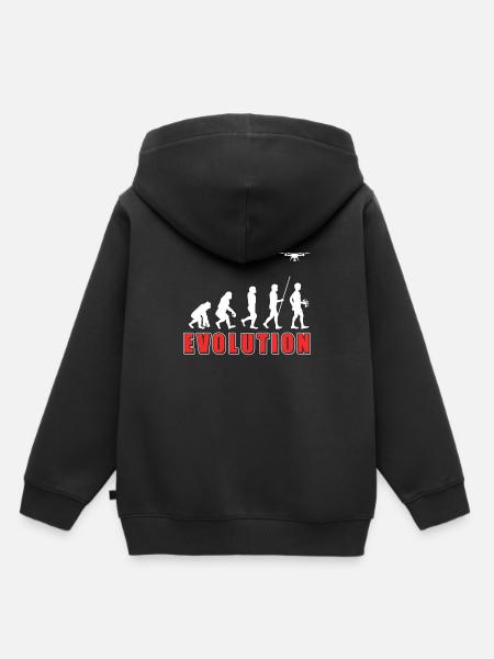 Drone Evolution - Kinder Premium Organic Hoodie - Schwarz