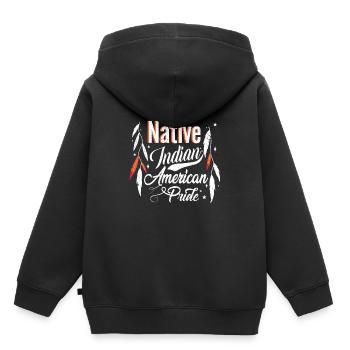 Amérindien I tribu indienne - Sweat Premium à capuche enfant bio - noir - Dos - AI Model Kid Male (0cm)