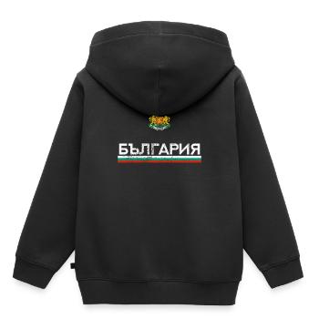 Bulgarie - Sweat Premium à capuche enfant bio - noir - Dos - AI Model Kid Male (0cm)
