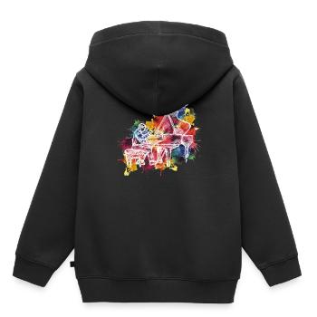 Klavier - Kinder Premium Organic Hoodie - Schwarz - Hinten - AI Model Kid Male (0cm)