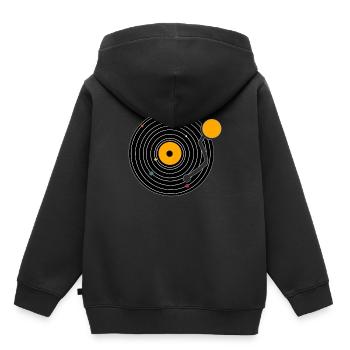 Schallplatte - Kinder Premium Organic Hoodie - Schwarz - Hinten - AI Model Kid Male (0cm)