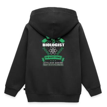 Ich bin Biologe - Kinder Premium Organic Hoodie - Schwarz - Hinten - AI Model Kid Male (0cm)