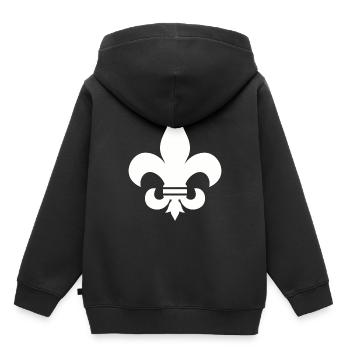 FLEUR DE LIS SHIRT - Kinder Premium Organic Hoodie - Schwarz - Hinten - AI Model Kid Male (0cm)