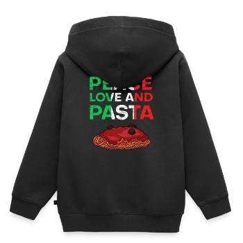 Pâtes - Sweat Premium à capuche enfant bio - noir - Dos - AI Model Kid Male (0cm)