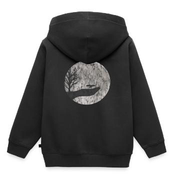 Mücke Zeichnung Used Look - Kinder Premium Organic Hoodie - Schwarz - Hinten - AI Model Kid Male (0cm)