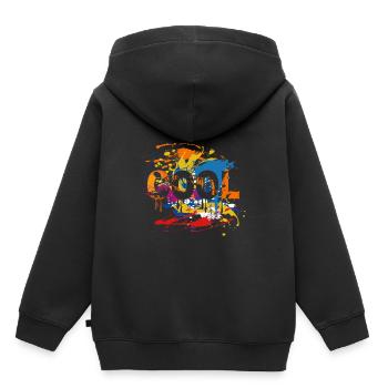 Art moderne - Cool - Sweat Premium à capuche enfant bio - noir - Dos - AI Model Kid Male (0cm)
