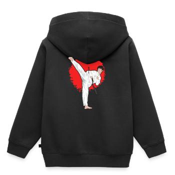 Taekwondo - Kinder Premium Organic Hoodie - Schwarz - Hinten - AI Model Kid Male (0cm)