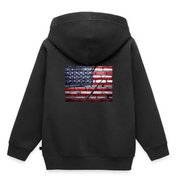 United States - Kids Premium Organic Hoodie - black - Back - AI Model Kid Male (0cm)