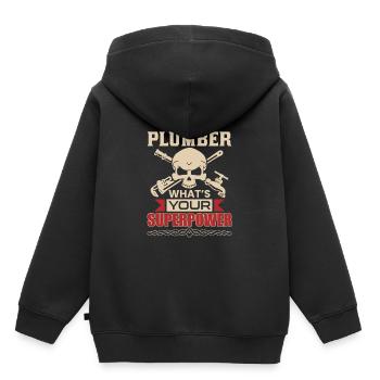 KLEMPNER - Kinder Premium Organic Hoodie - Schwarz - Hinten - AI Model Kid Male (0cm)