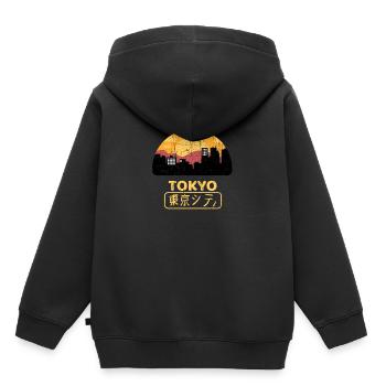 Tokio Japan - Kinder Premium Organic Hoodie - Schwarz - Hinten - AI Model Kid Male (0cm)