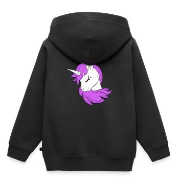 Licorne - Licorne - Licorne - Sweat Premium à capuche enfant bio - noir - Dos - AI Model Kid Male (0cm)