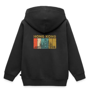 HongKong - Kinder Premium Organic Hoodie - Schwarz - Hinten - AI Model Kid Male (0cm)