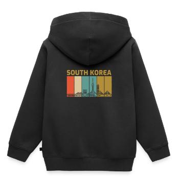 Corée du Sud - Sweat Premium à capuche enfant bio - noir - Dos - AI Model Kid Male (0cm)