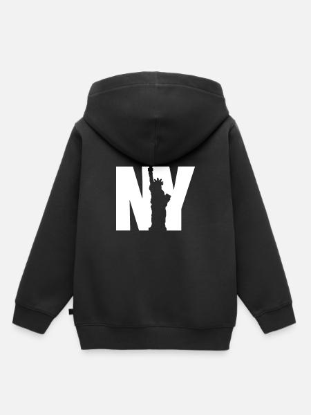 NY Statue helles Design - Kinder Premium Organic Hoodie - Schwarz