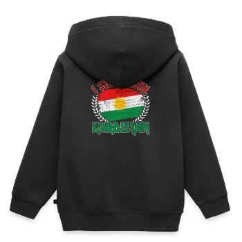 Kurdistan Nation Kurd Flagge Geschenk Stolz - Kinder Premium Organic Hoodie - Schwarz - Hinten - AI Model Kid Male (0cm)