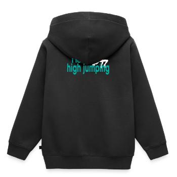 I Love High Jumping - Kinder Premium Organic Hoodie - Schwarz - Hinten - AI Model Kid Male (0cm)