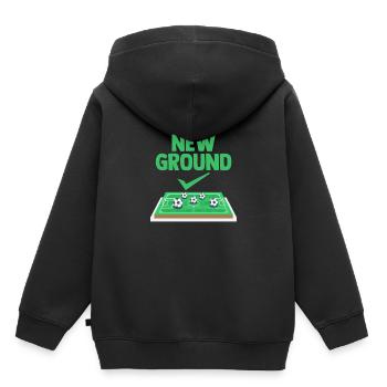 Groundhopper hat ein neues Stadion Hobby Sport - Kinder Premium Organic Hoodie - Schwarz - Hinten - AI Model Kid Male (0cm)