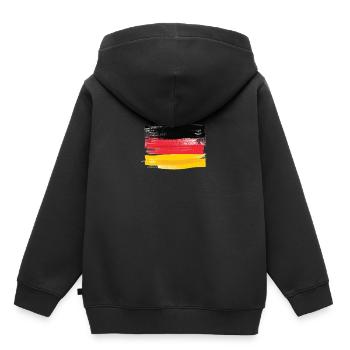 (Deutsche Flagge) - Kinder Premium Organic Hoodie - Schwarz - Hinten - AI Model Kid Male (0cm)