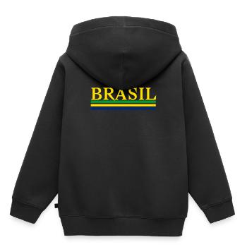 Brasilien - Kinder Premium Organic Hoodie - Schwarz - Hinten - AI Model Kid Male (0cm)