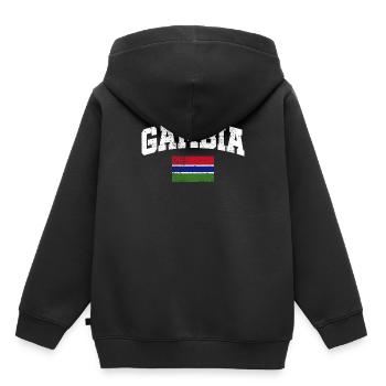 Drapeau de la Gambie - Sweat Premium à capuche enfant bio - noir - Dos - AI Model Kid Male (0cm)