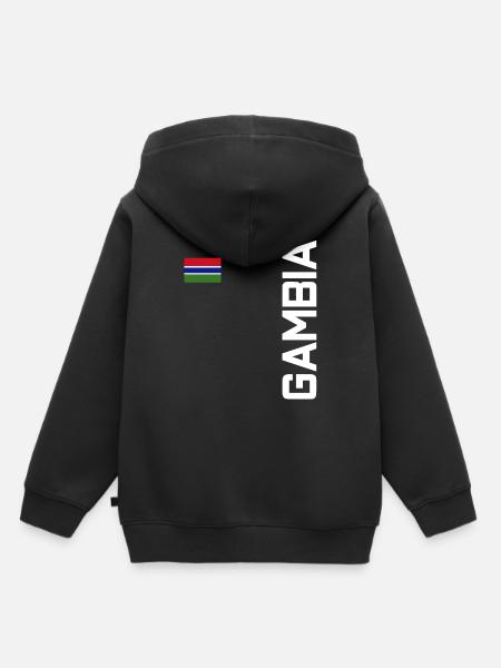 Gambia - Kinder Premium Organic Hoodie - Schwarz