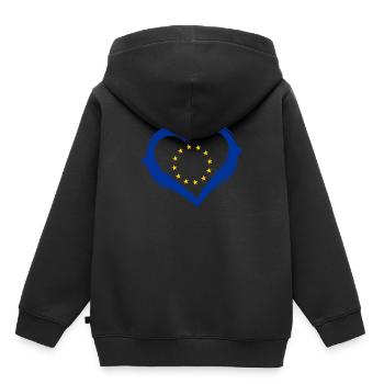 Europe - Sweat Premium à capuche enfant bio - noir - Dos - AI Model Kid Male (0cm)