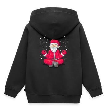 Cadeau de yoga Yogi pour la méditation du père Noël - Sweat Premium à capuche enfant bio - noir - Dos - AI Model Kid Male (0cm)