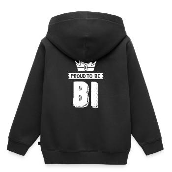 LGBT Bisexuelle - Fierté Bisexuelle - Fierté - Sweat Premium à capuche enfant bio - noir - Dos - AI Model Kid Male (0cm)