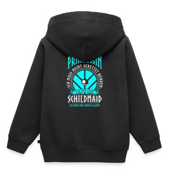Schildmaid Keine Prinzessin Wikinger Geschenk - Kinder Premium Organic Hoodie - Schwarz - Hinten - AI Model Kid Male (0cm)