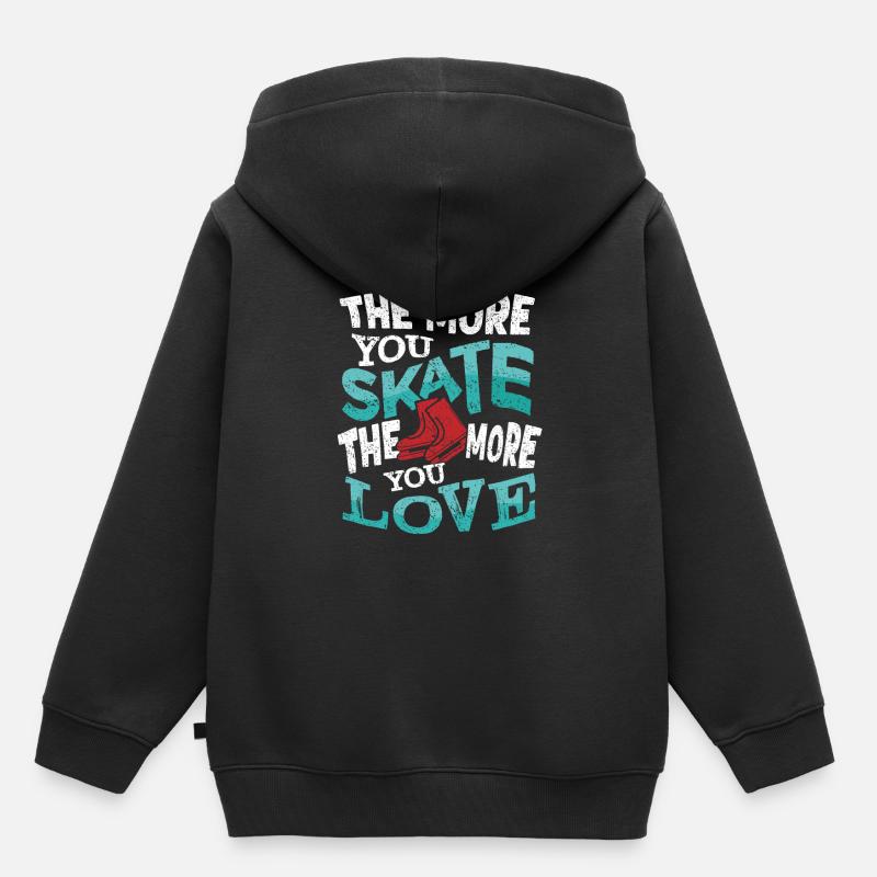 Skate amour - Sweat Premium à capuche enfant bio - noir