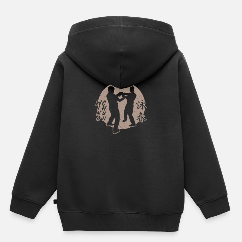 Wing Chun Sun Master Sports de combat martiaux mignons - Sweat Premium à capuche enfant bio - noir