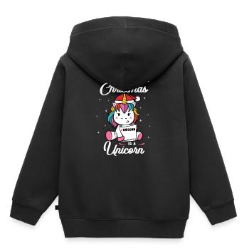 Unicorn as a Christmas present Funny Christmas - Kids Premium Organic Hoodie - black - Back - AI Model Kid Male (0cm)