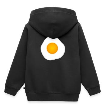 Œuf au plat le matin. - Sweat Premium à capuche enfant bio - noir - Dos - AI Model Kid Male (0cm)