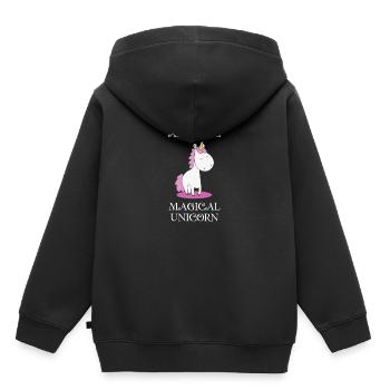 Einhorn Witzig Einhörner Einhorn Geschenk - Kinder Premium Organic Hoodie - Schwarz - Hinten - AI Model Kid Male (0cm)