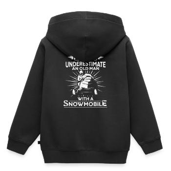 Old man snowmobile - Kids Premium Organic Hoodie - black - Back - AI Model Kid Male (0cm)