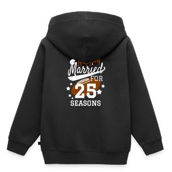 Silver wedding silver wedding football season - Kids Premium Organic Hoodie - black - Back - AI Model Kid Male (0cm)