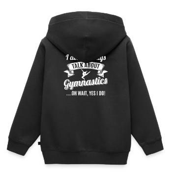 Ne parlez pas toujours de la gymnastique Oh attendez, oui je - Sweat Premium à capuche enfant bio - noir - Dos - AI Model Kid Male (0cm)