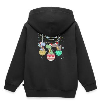 Dinosaure T-Rex Père Noël Cadeau - Sweat Premium à capuche enfant bio - noir - Dos - AI Model Kid Male (0cm)
