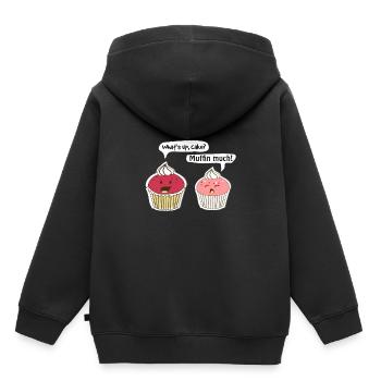 Muffin Conversation - Sweat Premium à capuche enfant bio - noir - Dos - AI Model Kid Male (0cm)